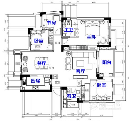 青岛装修网：美式风格装修设计平面图